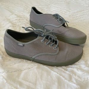 Grey canvas low top vans